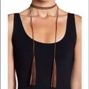 Melrose and Market - Suede Wrap Tassel Choker